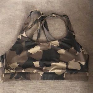 Athleta Run Free Camo Sports Bra